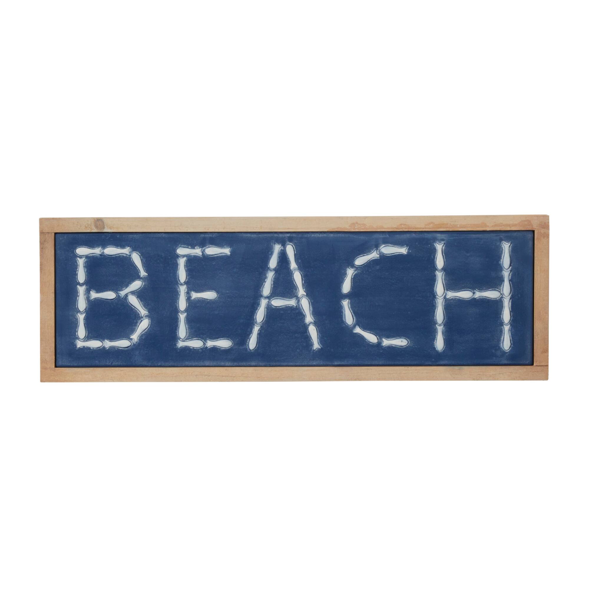 White Metal Coastal Wall Decor, 12" x 34" x 1"